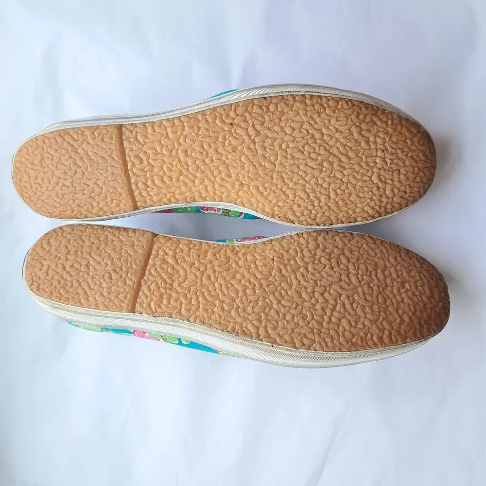 LILLY PULITZER x KEDS Strawberry Print Slip On Sneakers Size 8 Pink Blue